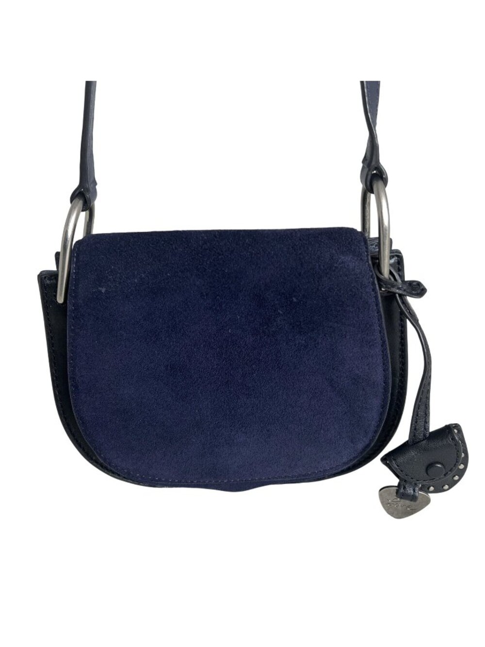Rebecca Minkoff Navy Suede & Black Leather Crossbody Bag
